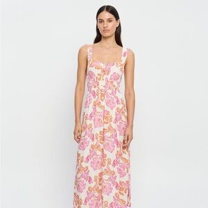 KIVARI Josephina Floral Milkmaid Midi Dress 4 Island Girl Beach Formal Coconut